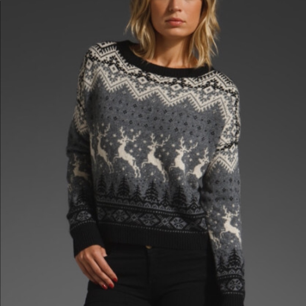Autumn Cashmere Nordic Reindeer Sweater